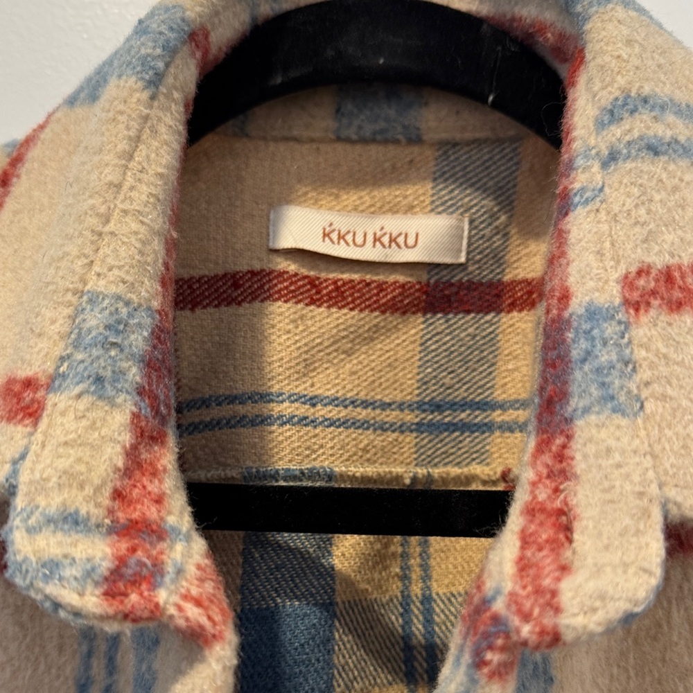 Cozy Plaid flannel Shirt - blurred and beige - Picture 3 of 5